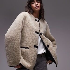 Mango Cream Shearling Jacket